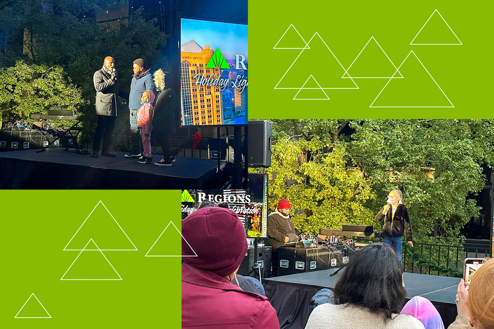 Regions Center holiday lighting ceremony.