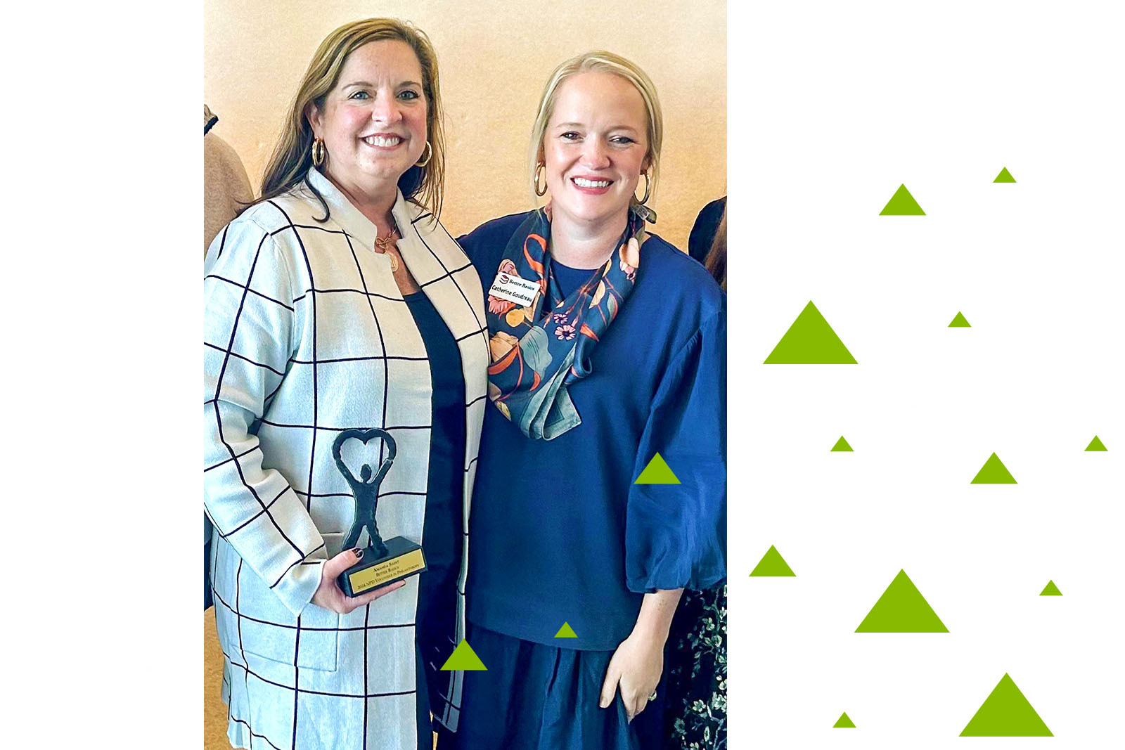 Amanda Saint award presentation and Catherine Goudreau, executive director of Better Basics