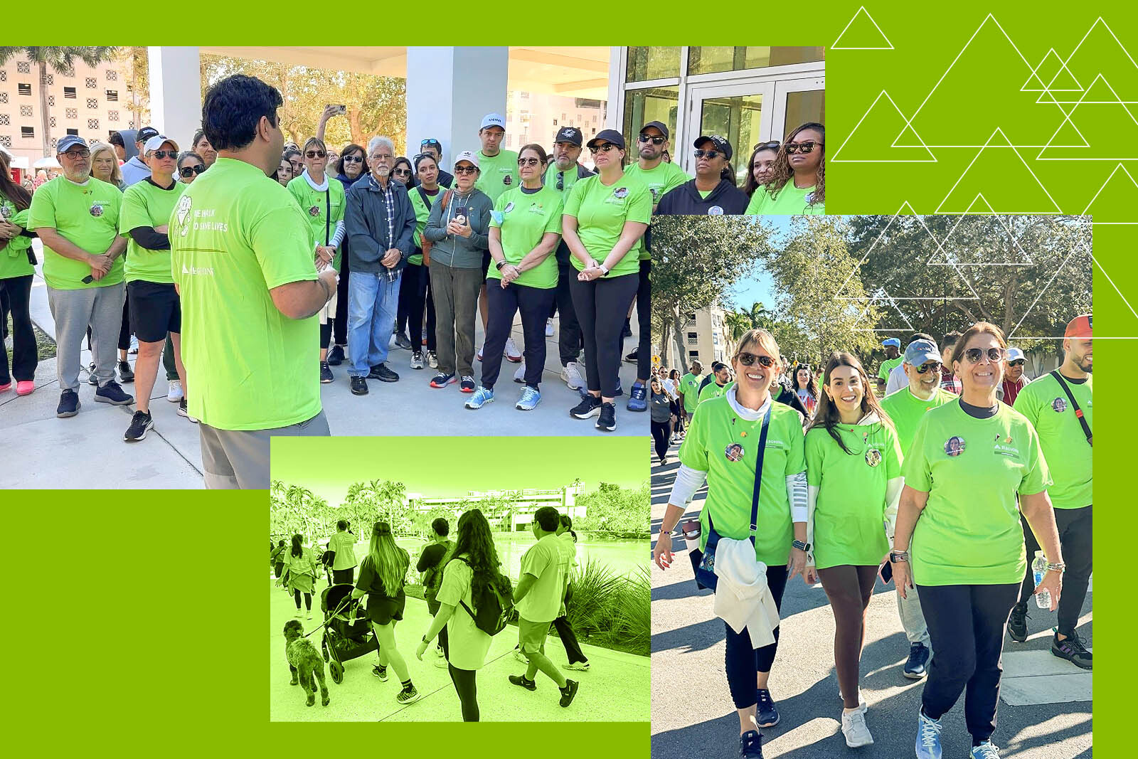 collage of heart walk volunteers