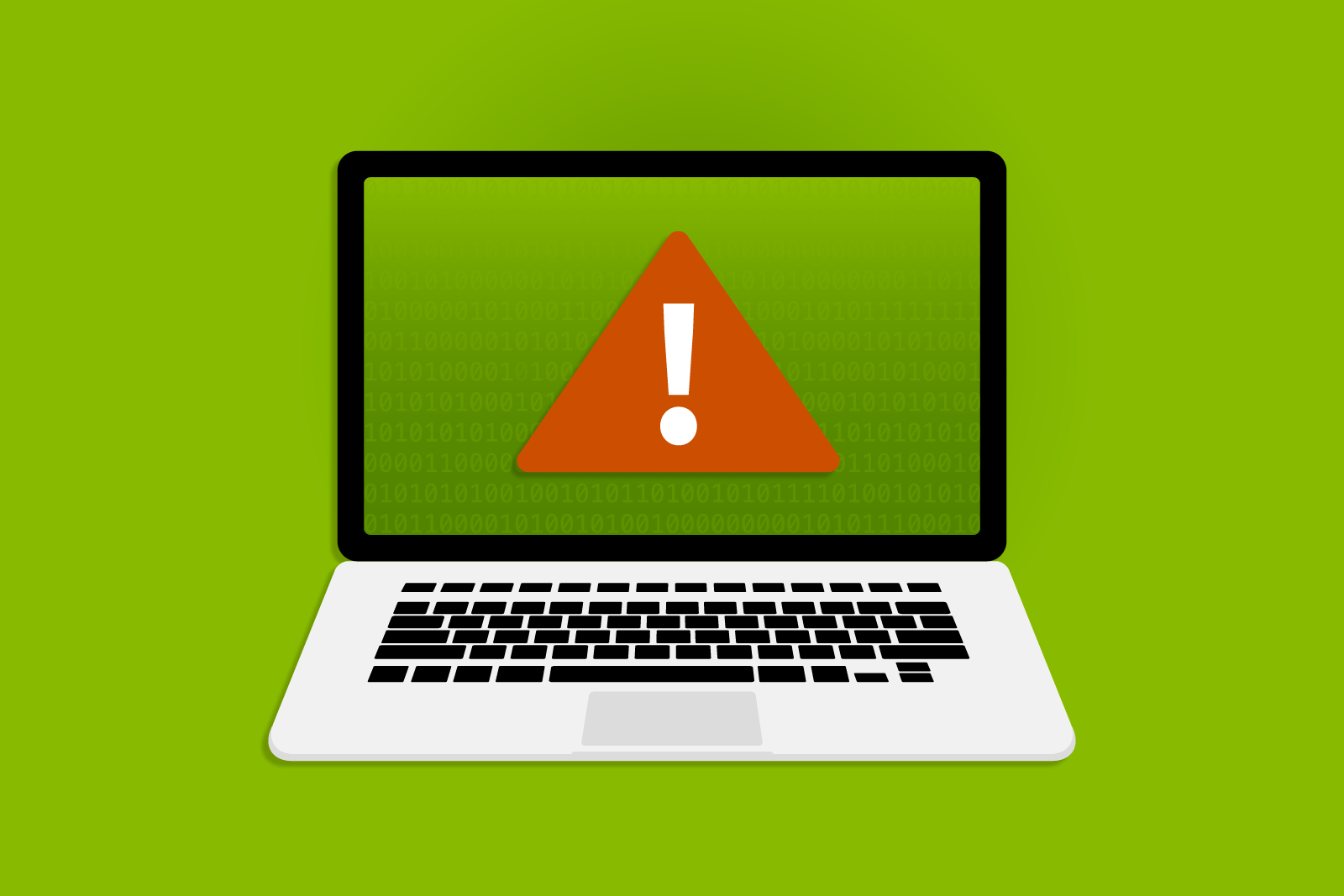 Fraud prevention illustration of a laptop alerting of a potential...