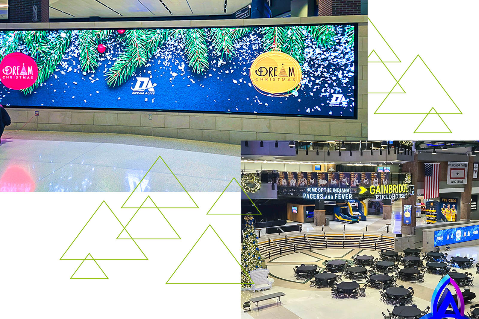 Photo collage of DREAM Christmas event.