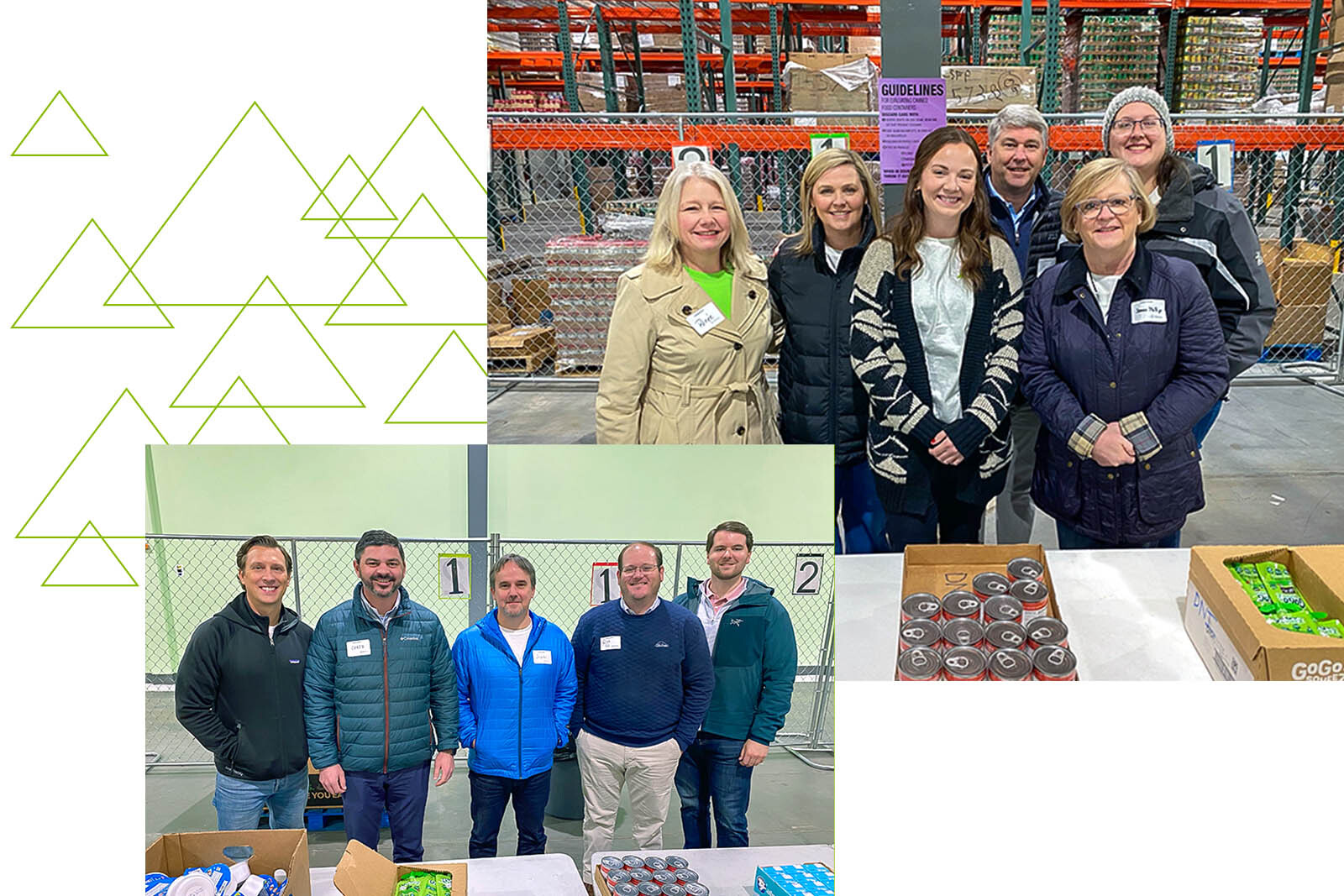 Photo collage of Regions volunteers at Food Bank of North Alabama.