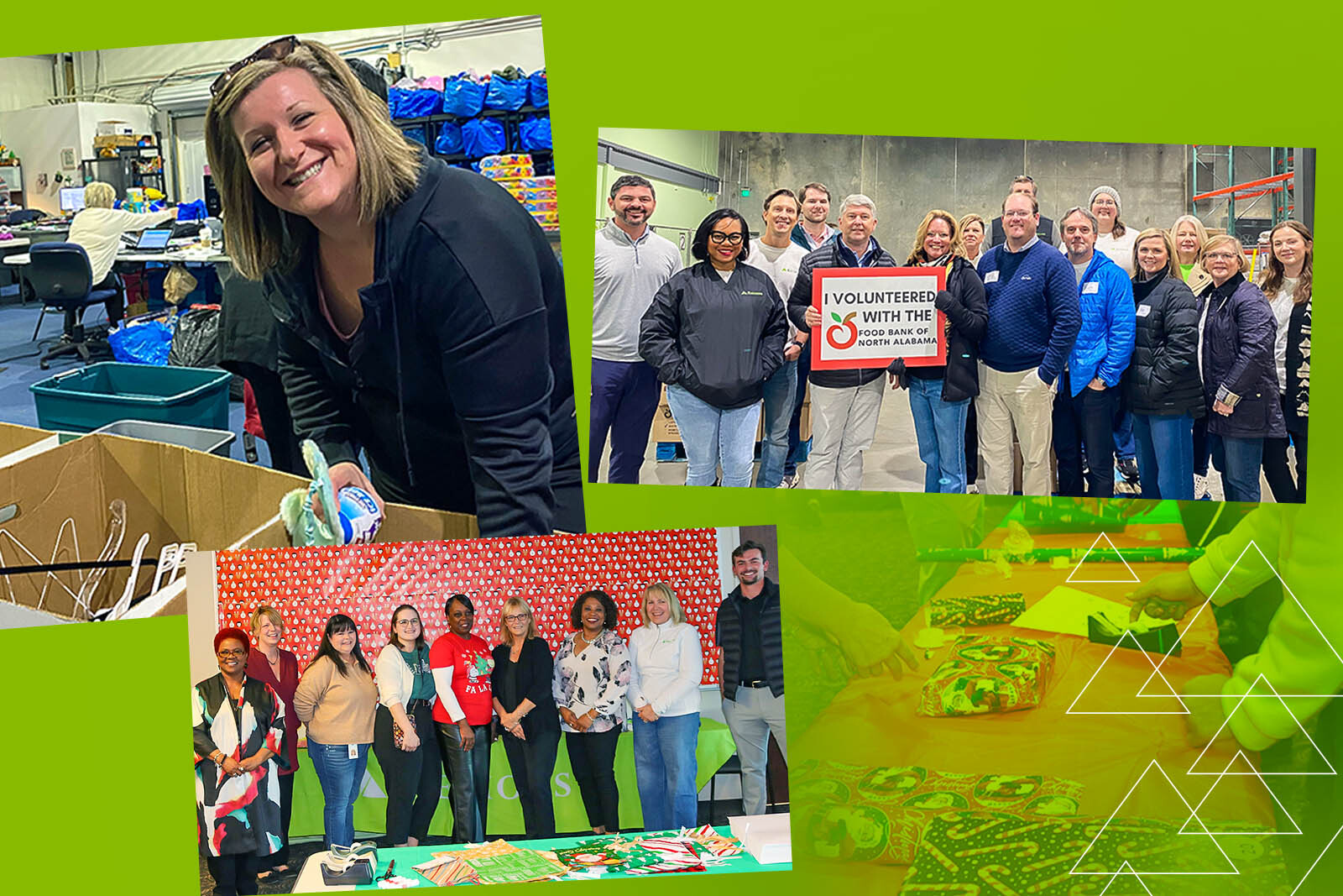 A collage graphic with groups of smiling Regions volunteers.