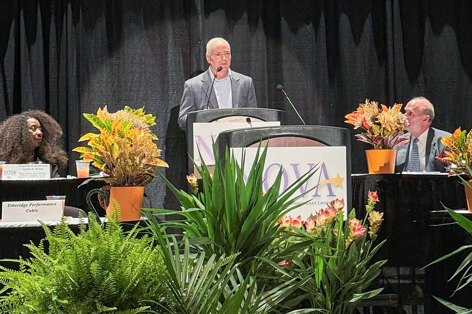 Kevin Smith, Monroe market executive for Regions Bank, presented the donation on behalf of the Regions Foundation at NOVA’s 8th Annual Update to the Community Luncheon.