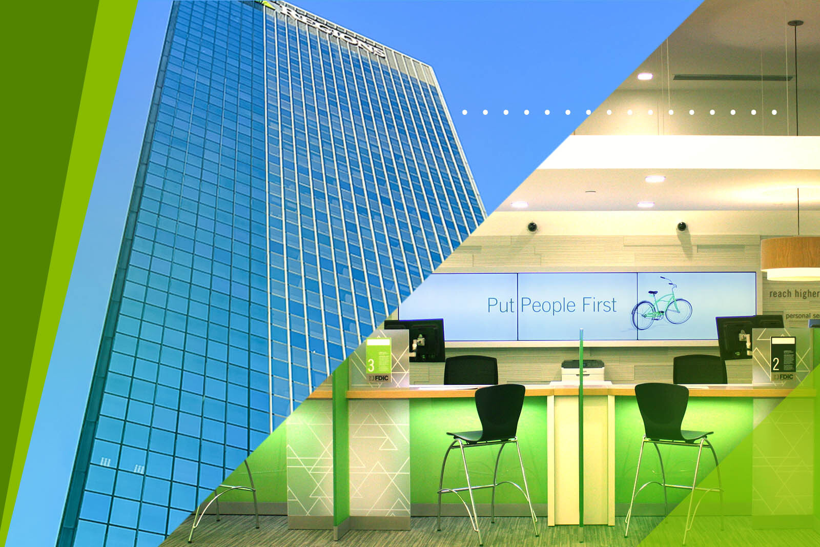 Regions Center and Regions Bank Branch.