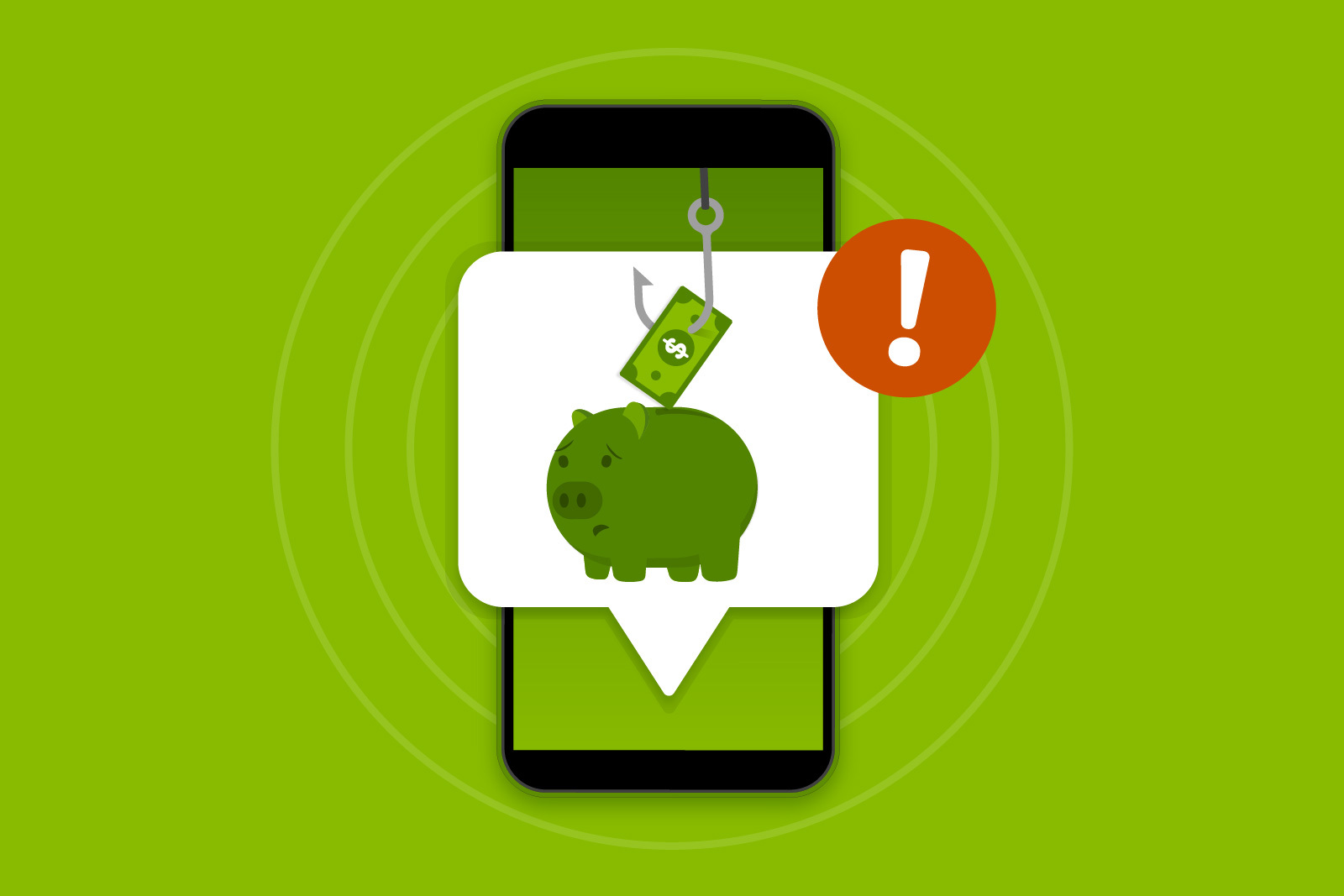 Illustration of a cell phone text message alert signifying a...