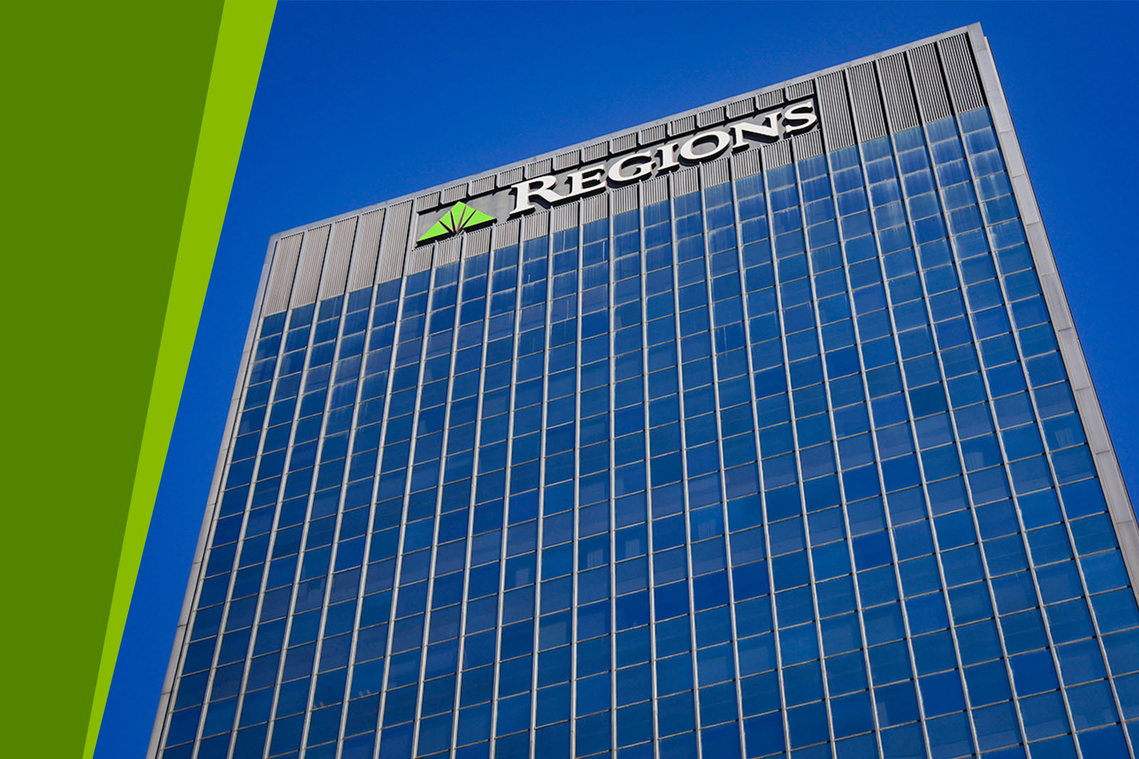 Exterior shot of Regions Center with a blue sky in...