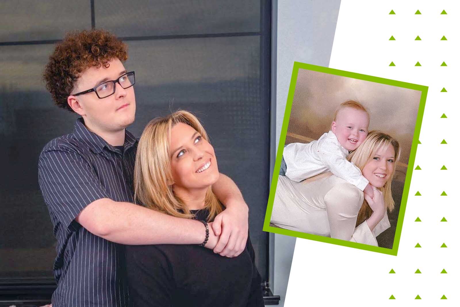 Collage featuring Erin Hollingsworth and her son, Conor.