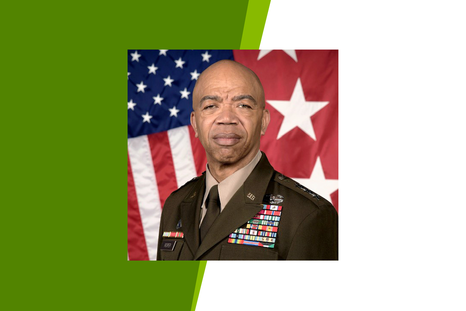 Headshot of Lieutenant General A. C. Roper with an American...