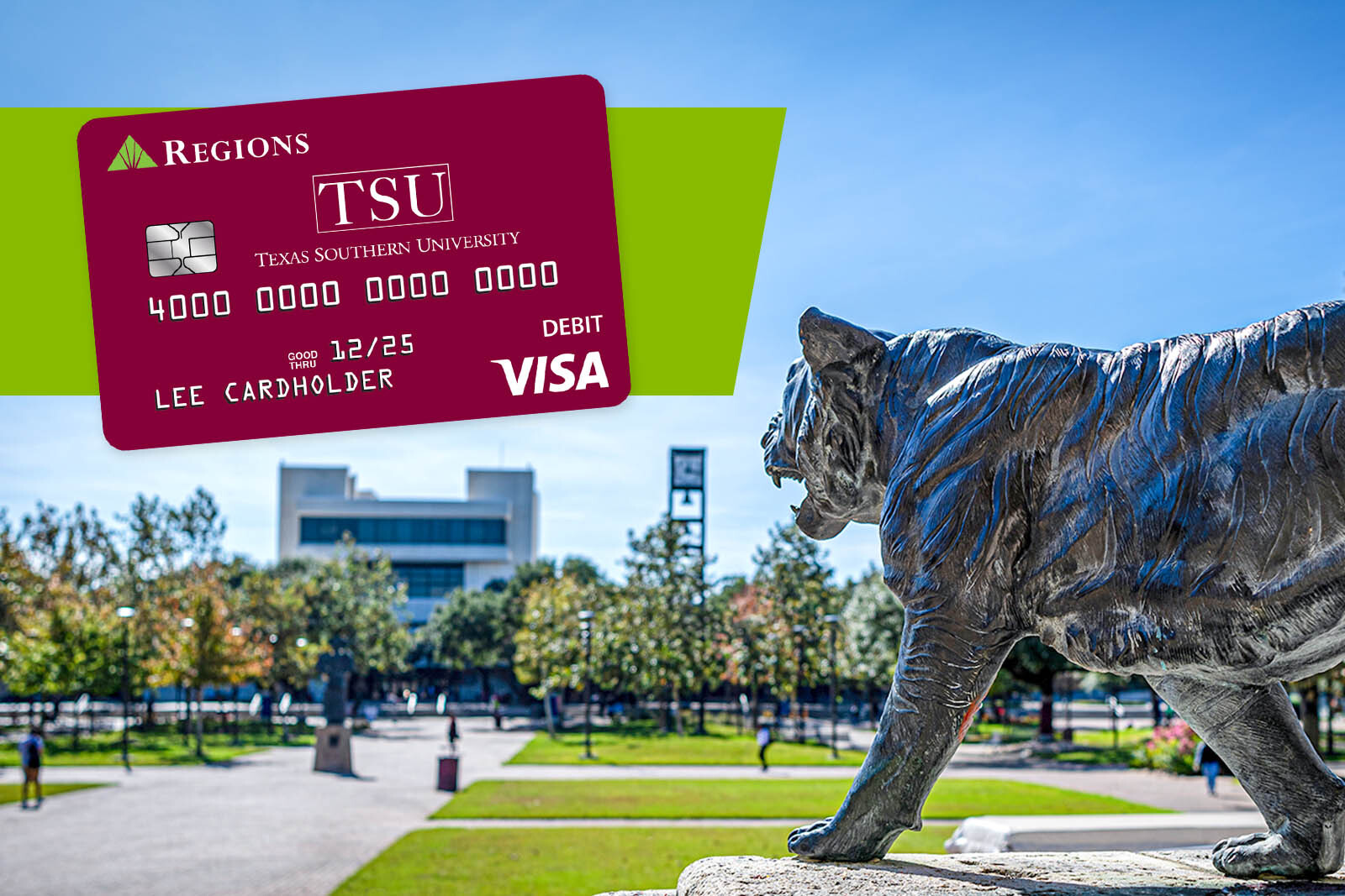 A collage featuring the new Texas Southern Debit Card and...