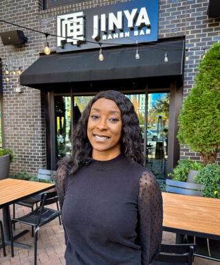 Jahzmin French in front of Jinya Ramen Bar.