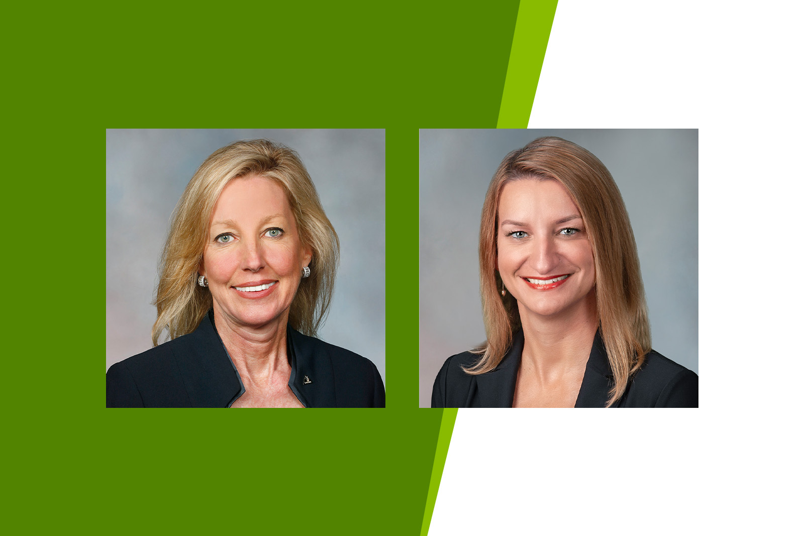 Headshots of Leslie Carter-Prall, Executive Vice President and head of...