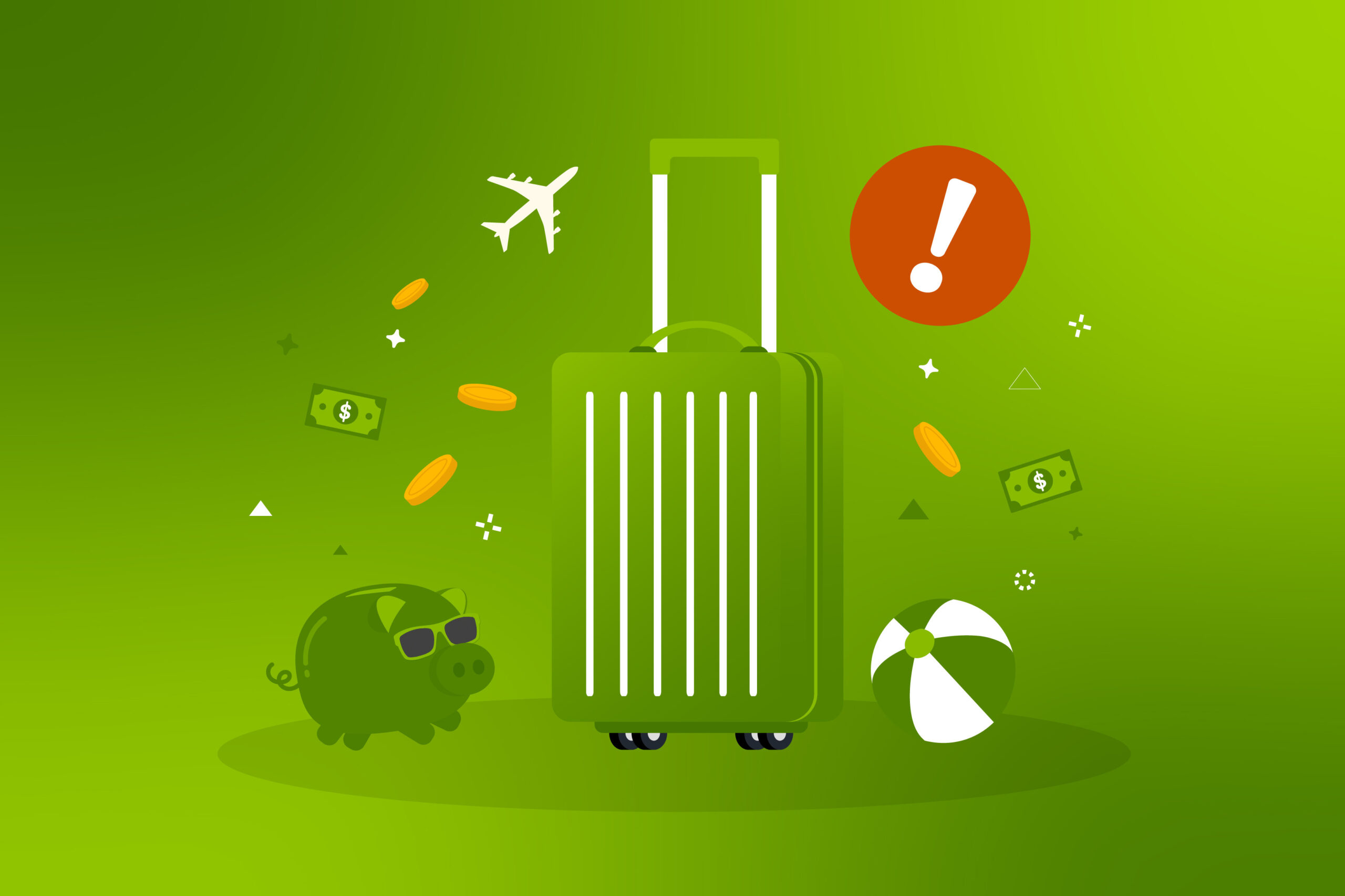 Warning of spring break scams via Illustration of a travel...