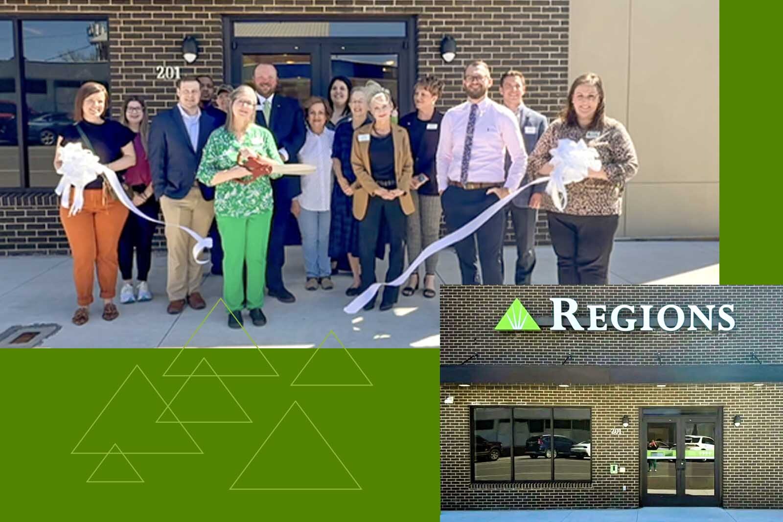 Exterior of new Regions Springhill Branch in Springhill, Louisiana and...
