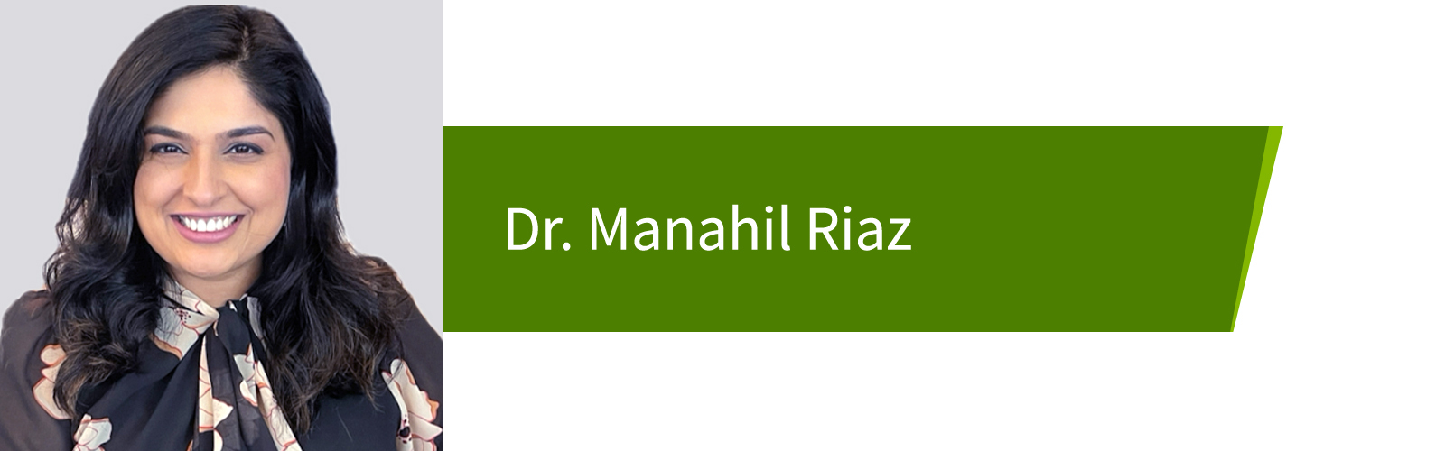 Photo headshot of Dr. Manahil Riaz, second time attendee and mentee at the Mentoring Monday event.