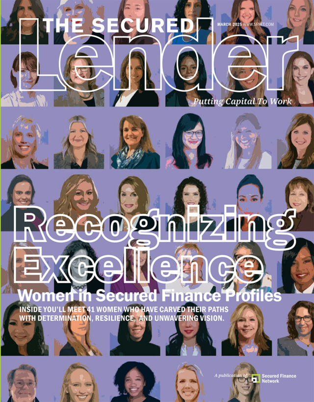 Secured Lender magazine cover showing a collage of all the winners.