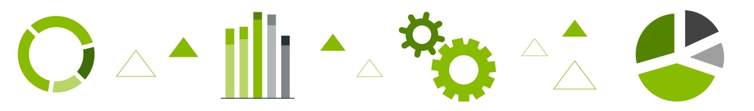 Decorative banner with graphs, charts and data design elements.