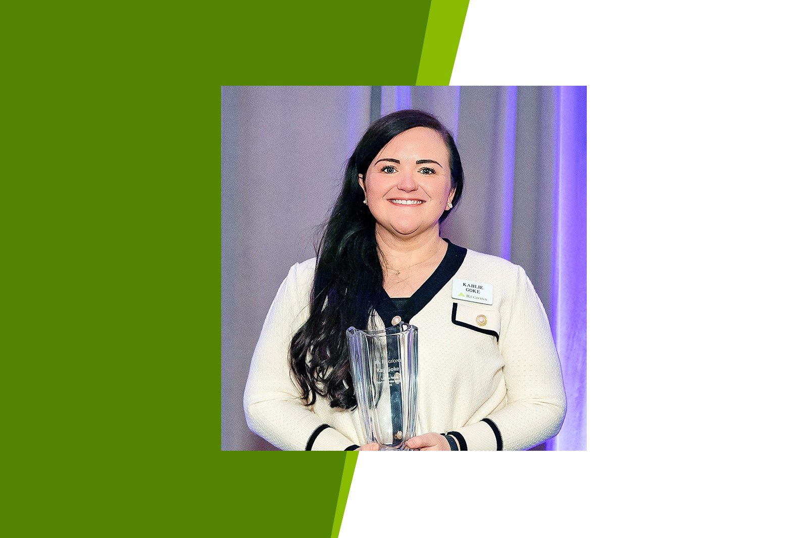 Kay Goke with the Lee Ann Petty Heart of Service...