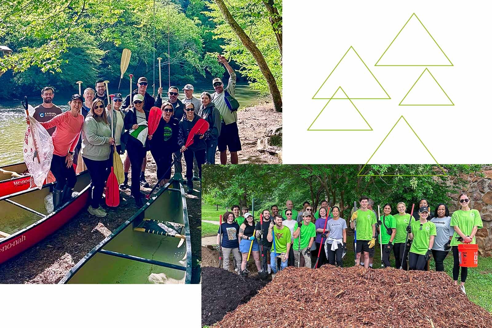 Groups of Regions associates next to canoes and topsoil and...