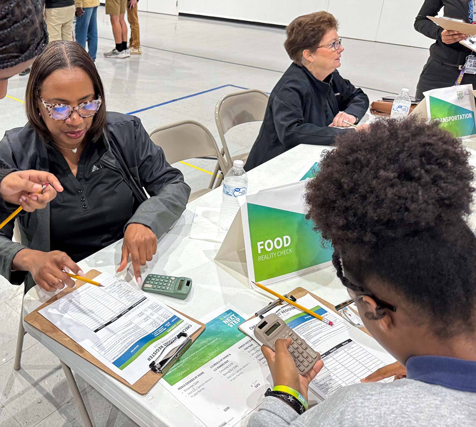 Students and associates at the Next Step Reality Check event.