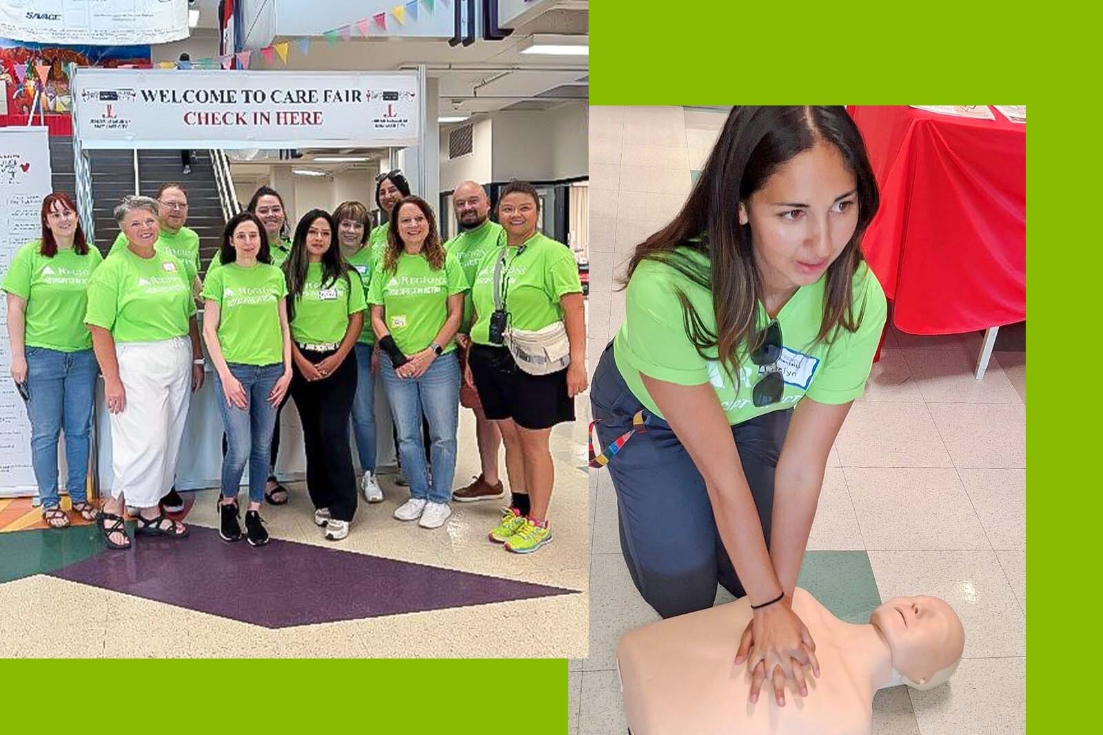 Group of Regions associates at the Care Fair event and...