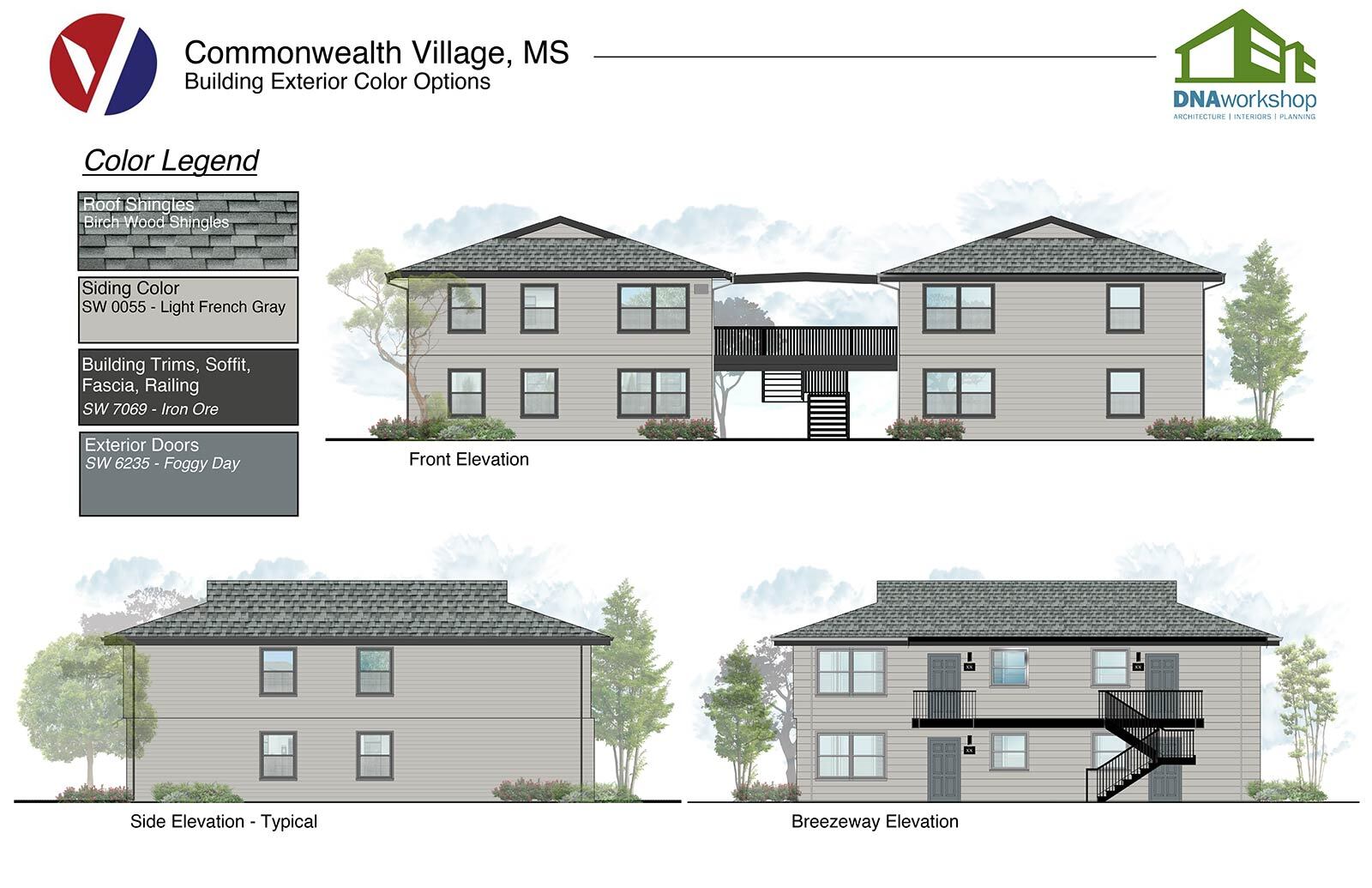 Affordable Housing: Commonwealth Apartments rendering, Jackson, Mississippi part of Jackson Trio..