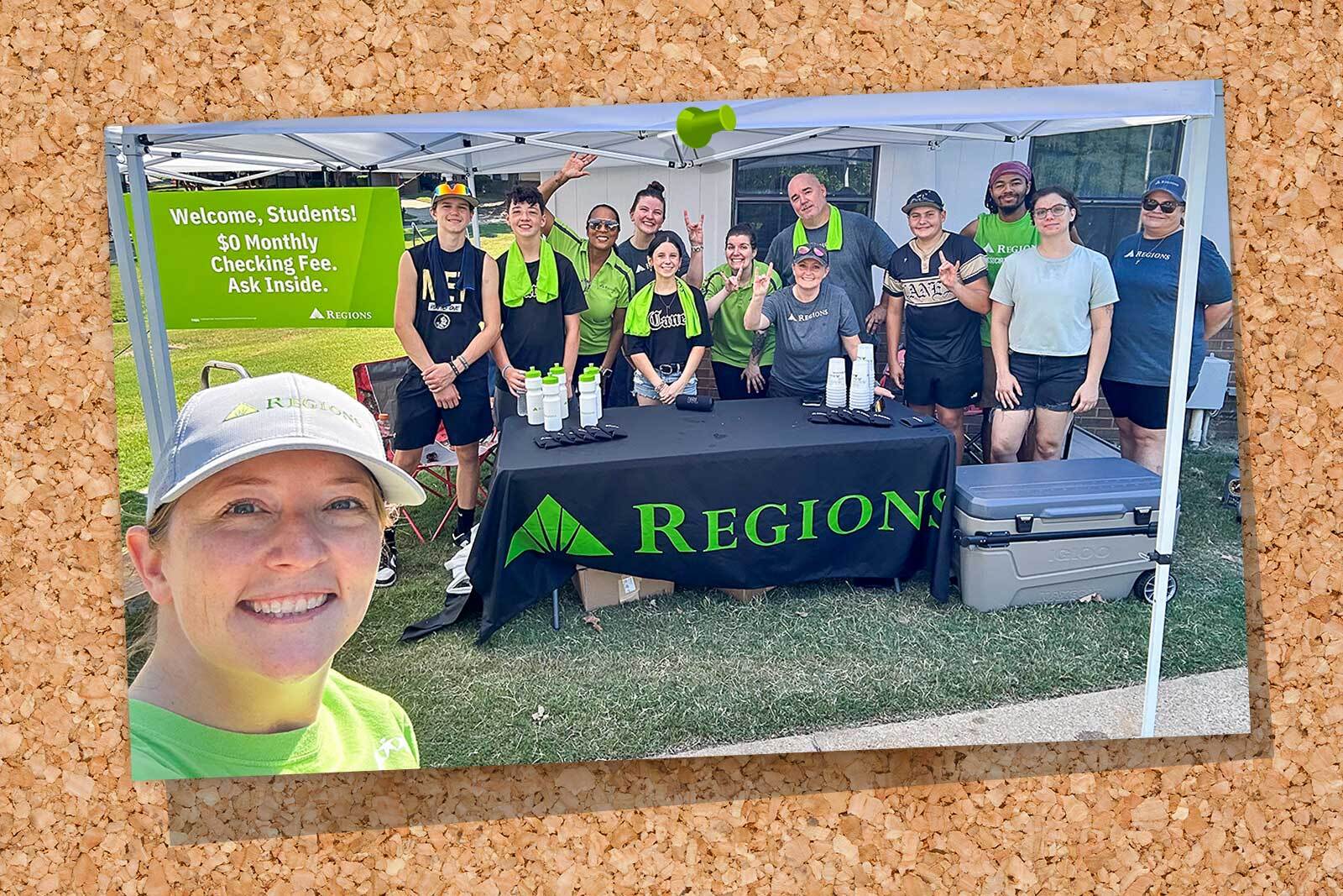 Shelly Lamb and a group of Regions team volunteers at...