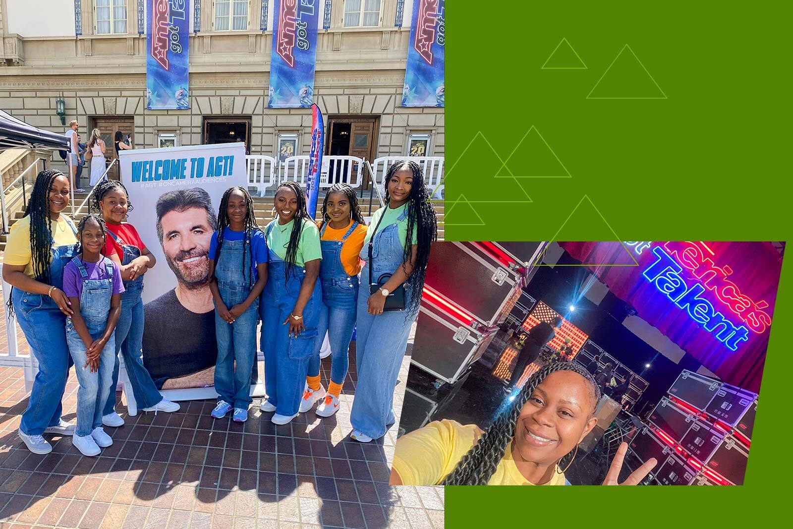 Birmingham Youth & Young Adult Fellowship Choir at “America’s Got Talent” show and Aaliyah Ross headshot.