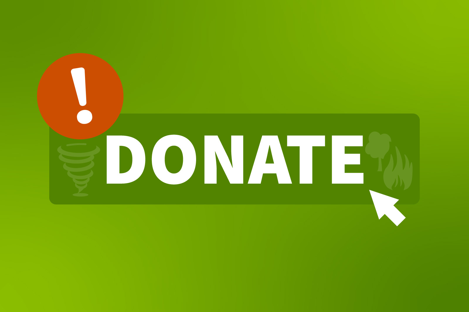 Hurricane Disaster Scams graphic with the Donate button.