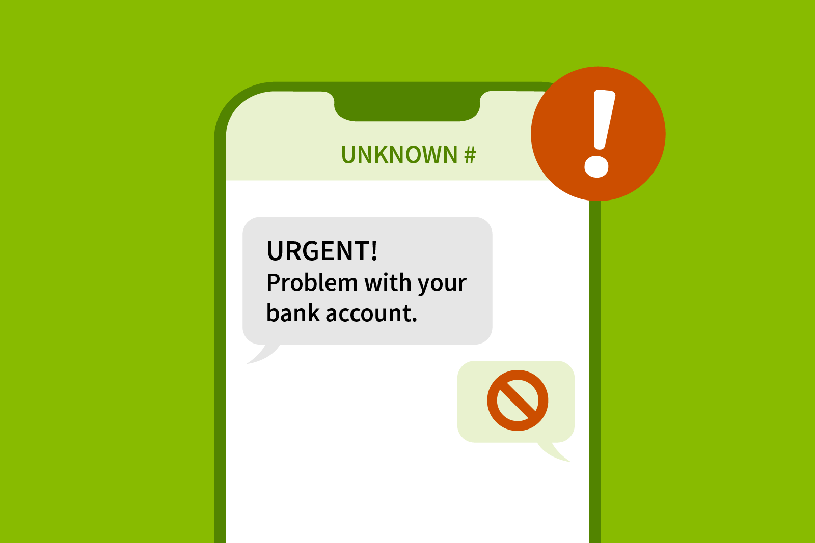 Illustration of a text conversation on a mobile phone. The...