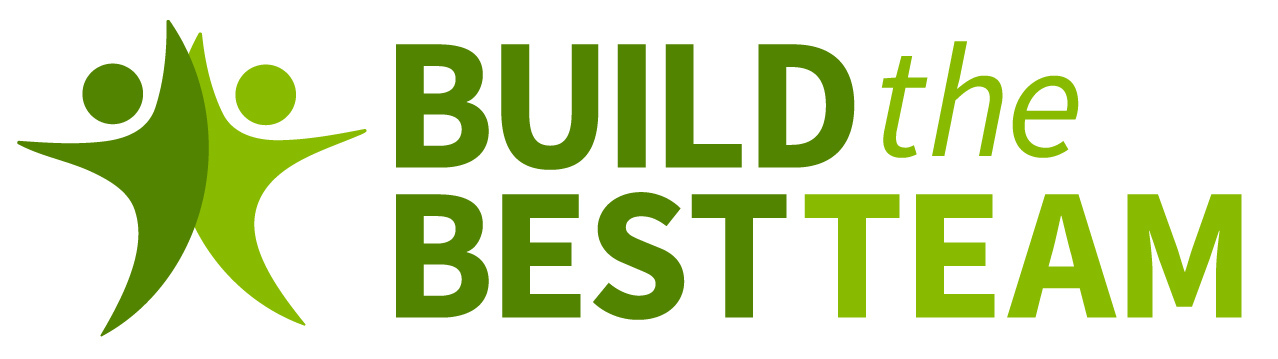 "Build the Best Team" logo. Icon of two abstract people giving a high five and forming a star, next to text that reads, "Build the Best Team."