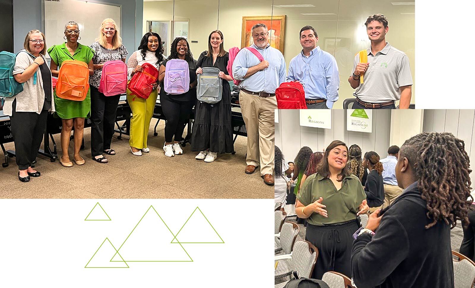 Alabama Back-to-School Backpack Drive and Regions Next Step Reality Check budget simulation for students.