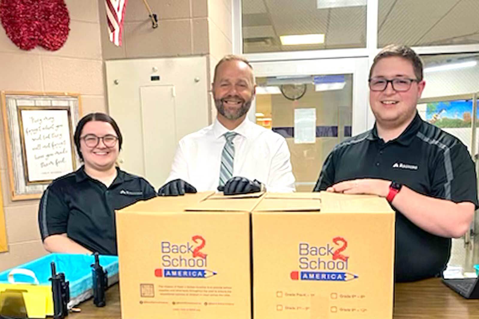 Taylorville Branch Manager Alex Evrley and his team helped North Elementary School students head back to school.