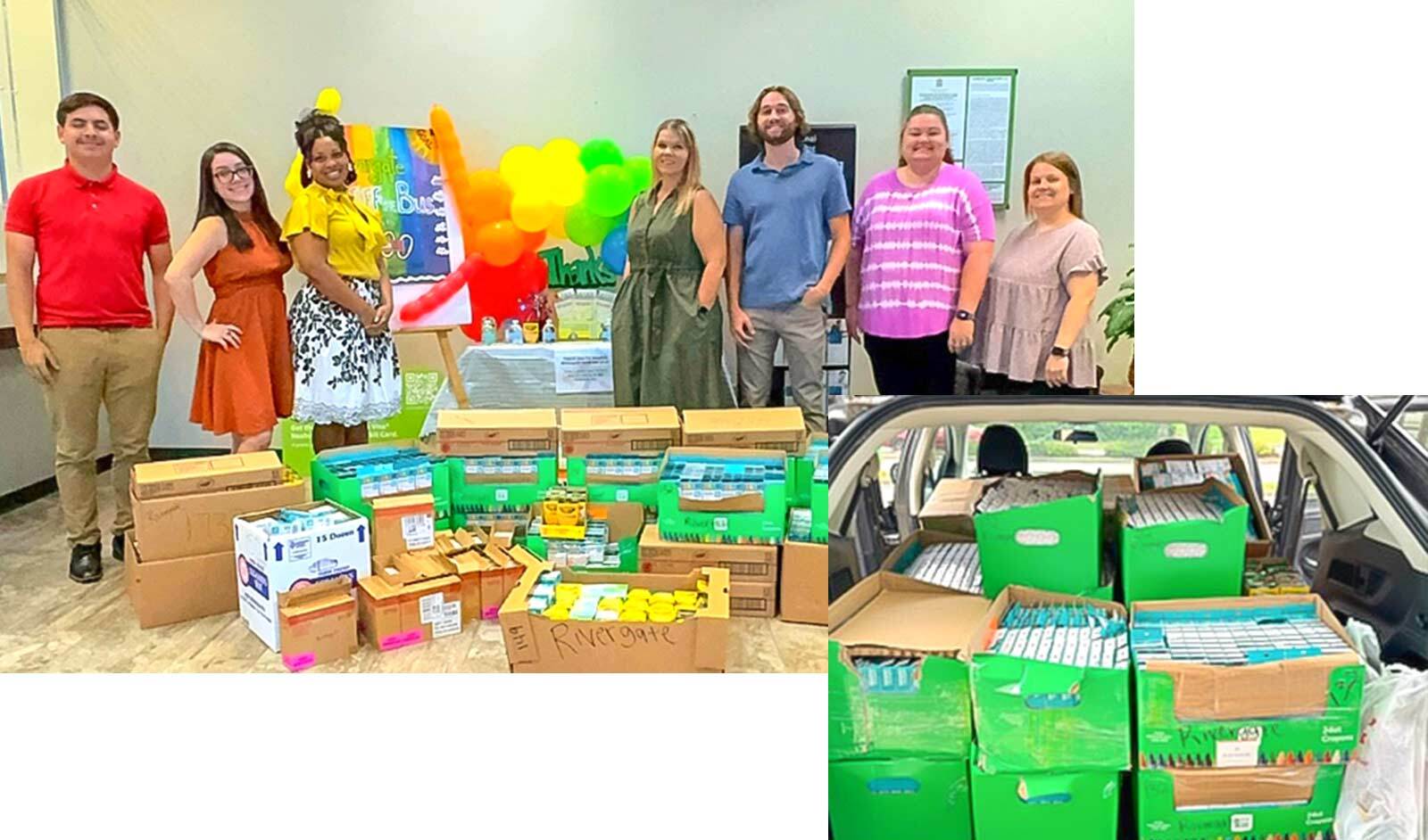 Regions Nashville team takes part in the United Way of Nashville Stuff the Bus Day of Action.