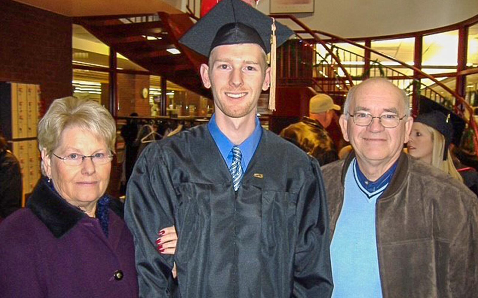 Tyle Lipe at the graduation with his grandparents.