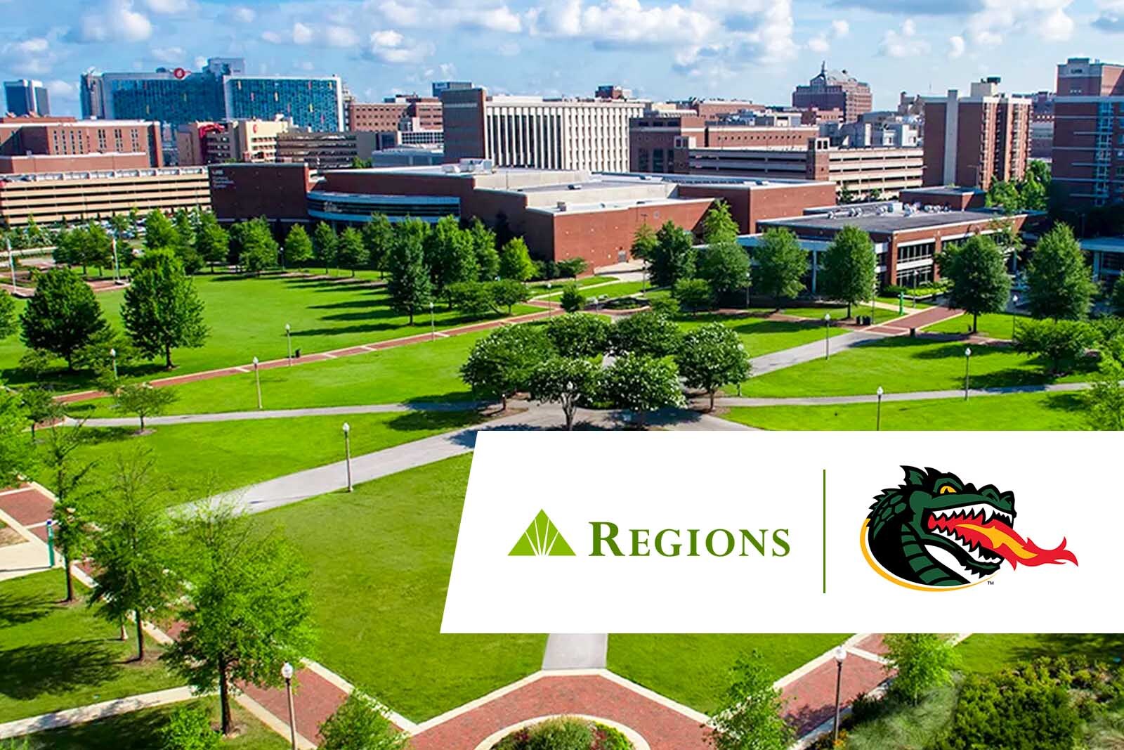 University of Alabama at Birmingham Campus with Regions Bank logo...
