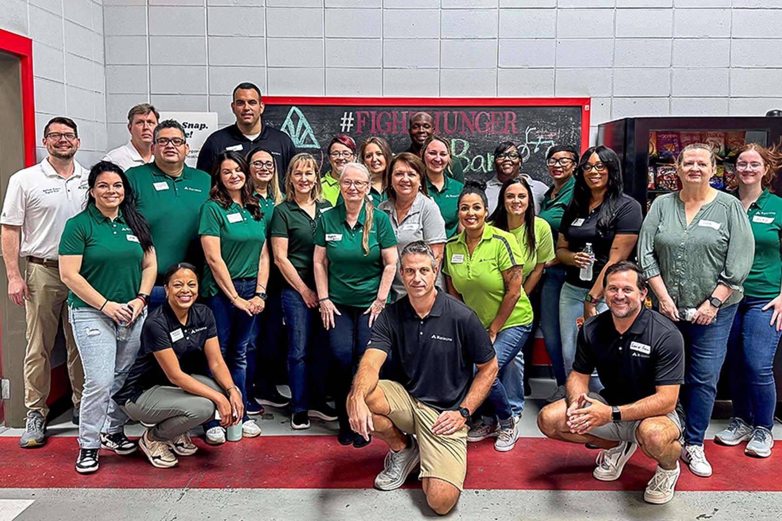 Regions Bank associates volunteering to help fight hunger with food banks.