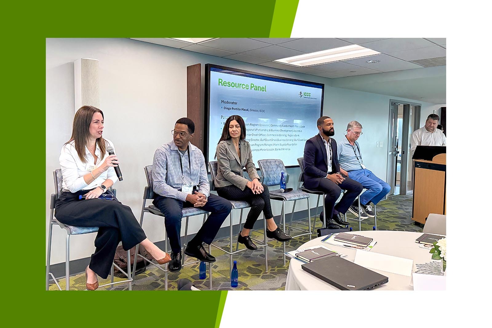 A Group of 5 ICCC panelists and a presenter at...