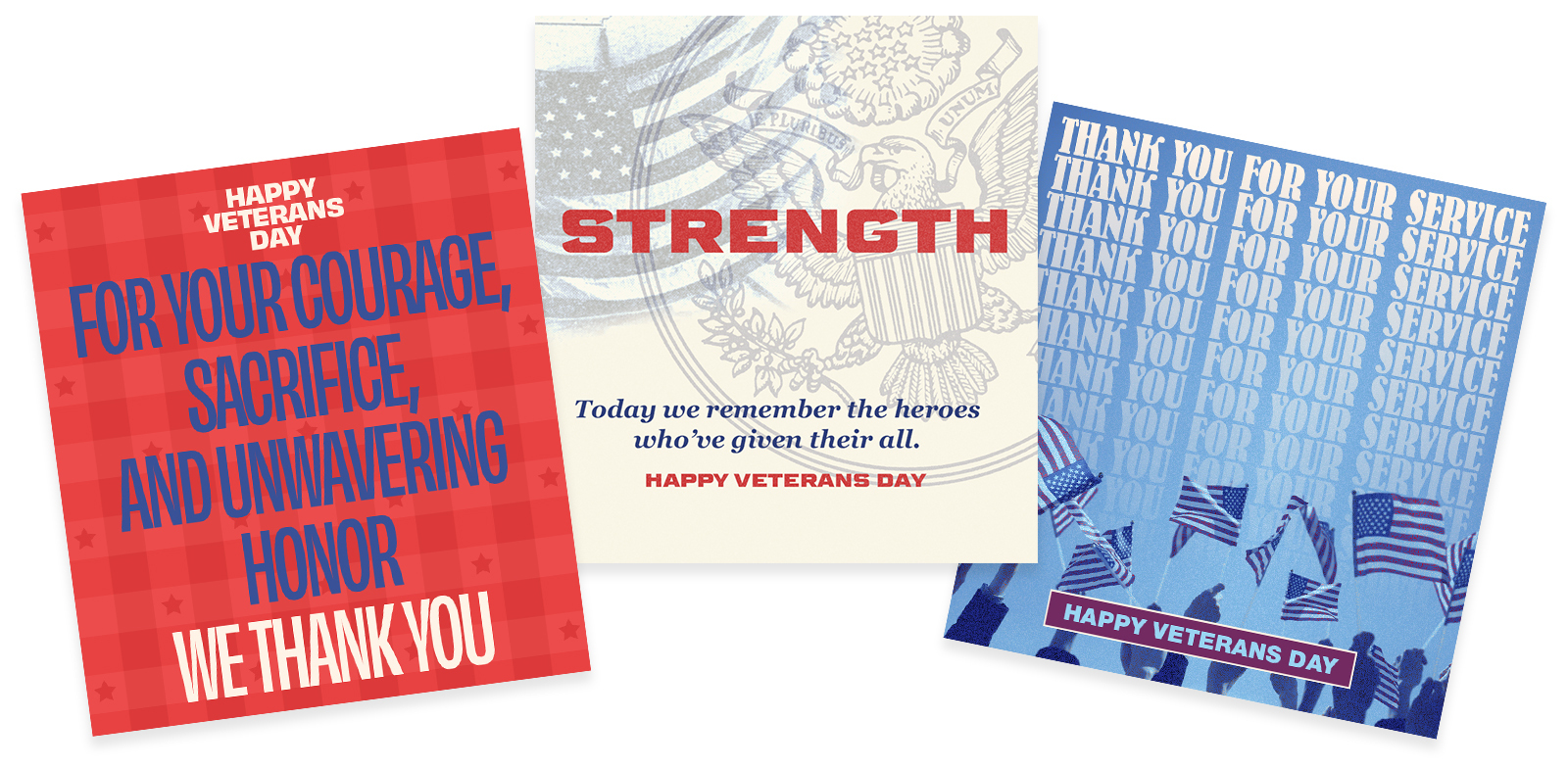 Collage of Veteran's day Ecards