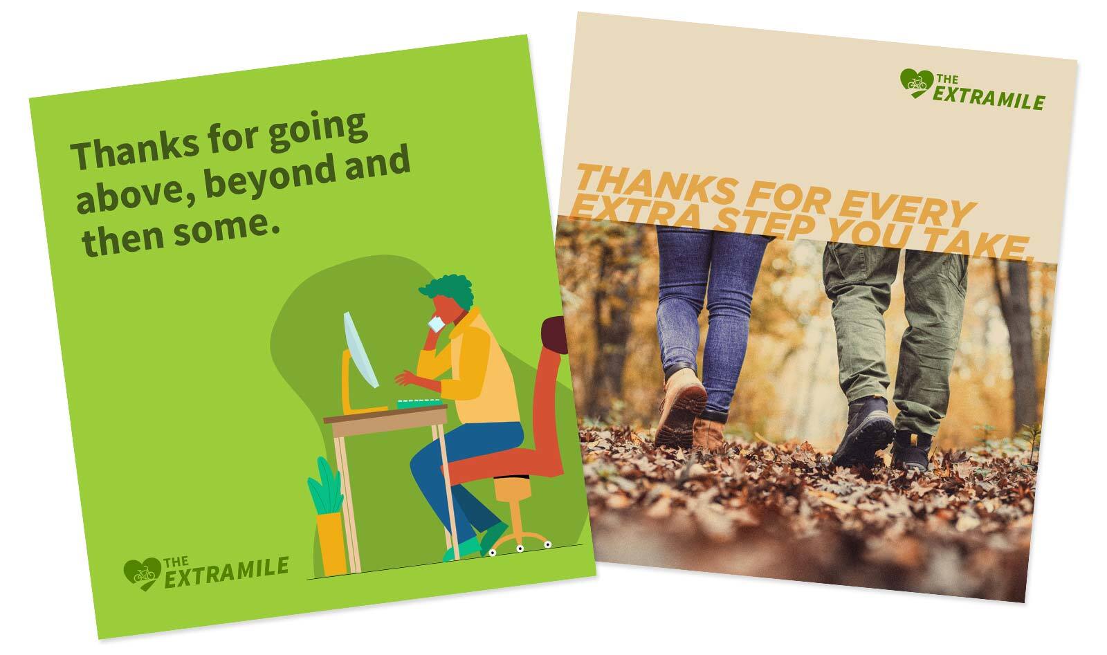 Two ExtraMile Ecards.