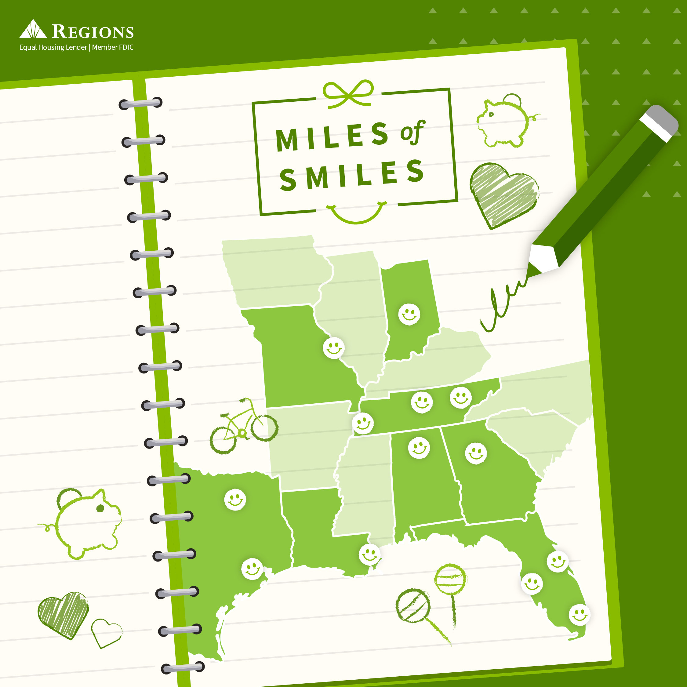 Miles of Smiles illustration Map.