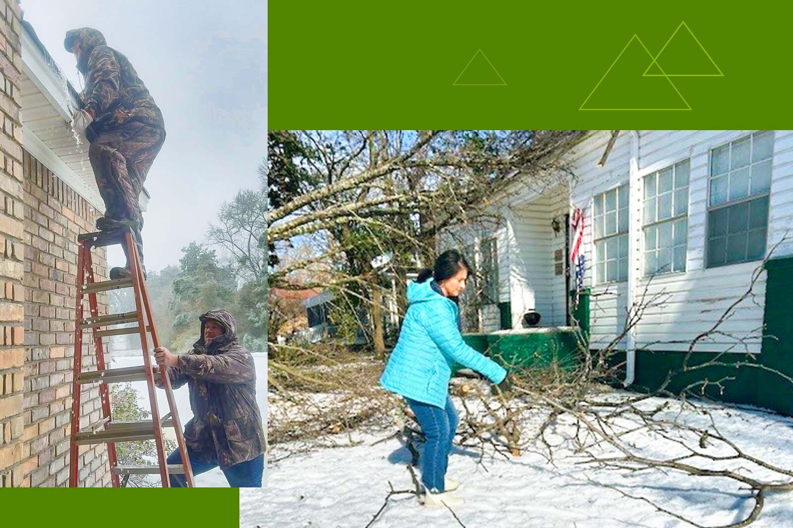Associates helping clean up damage from Winter Storm Fern.