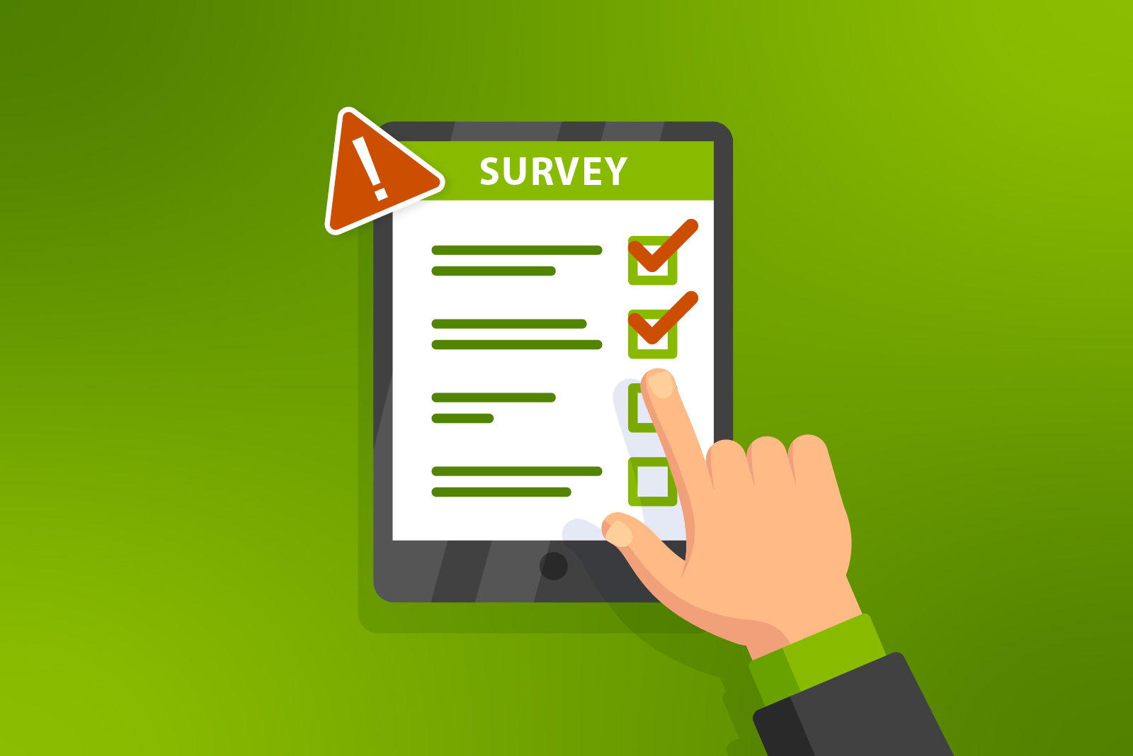 Fake survey scams illustration.