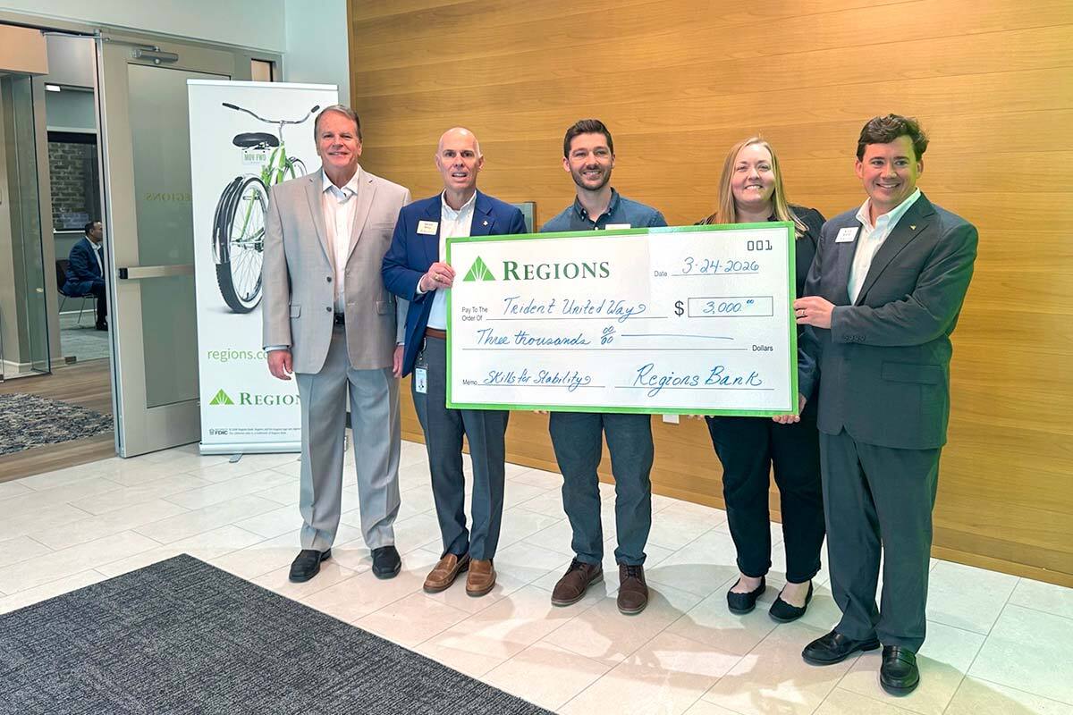Check presentation at the new Regions branch on Meeting Street in Charleston, SC.