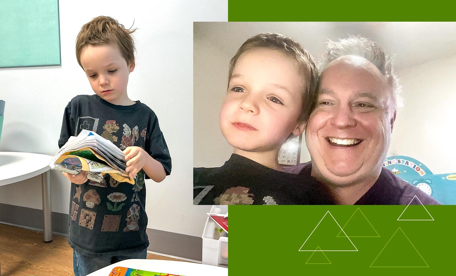 Bryan Moore and his sone Levi.