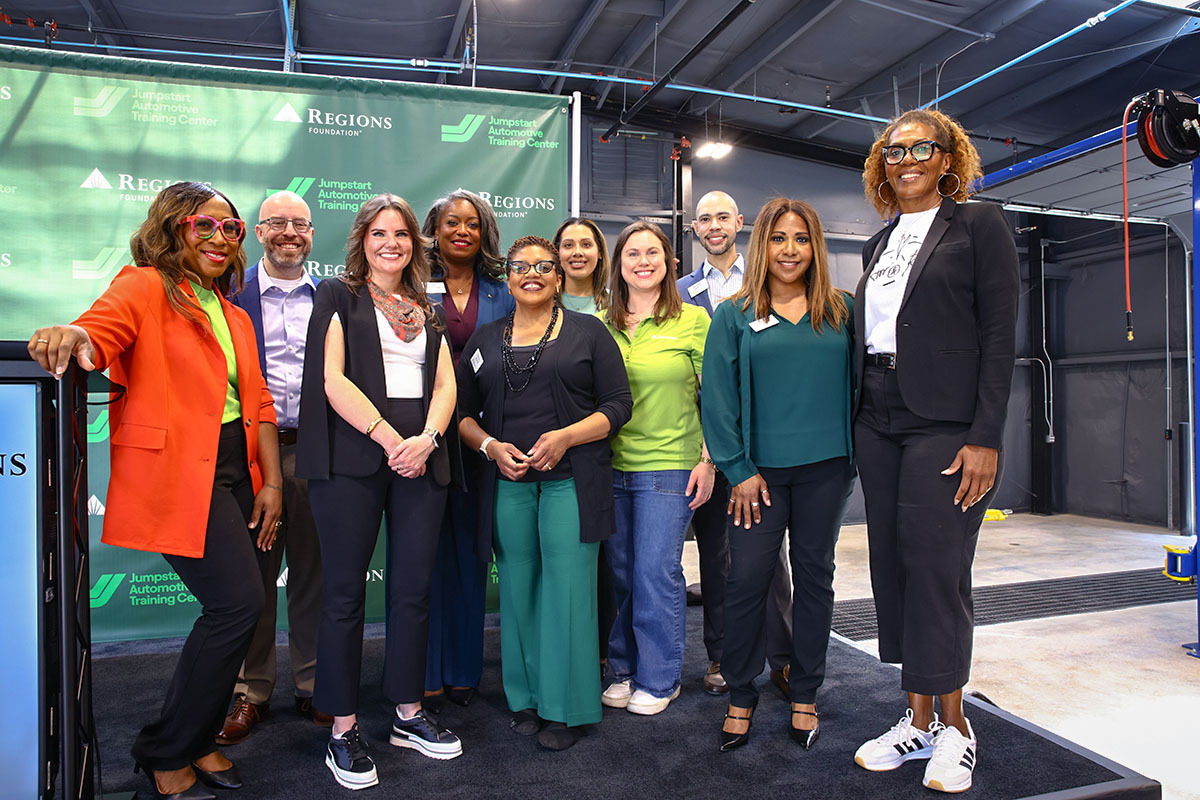 Regions associates at Jumpstart Automotive grand opening.
