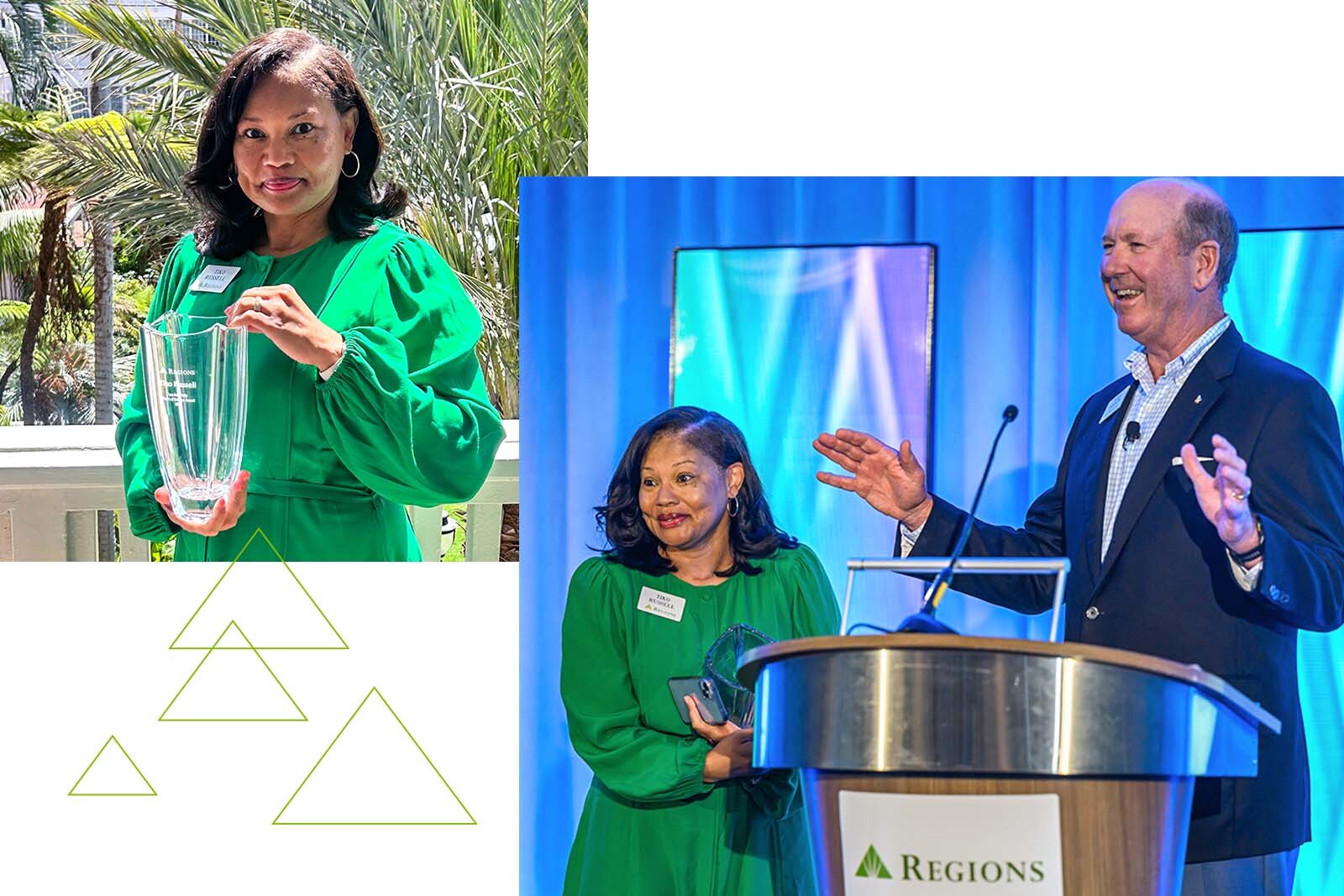 Tiko Russell and John Turner with Lee Ann Petty Heart of Service Award.