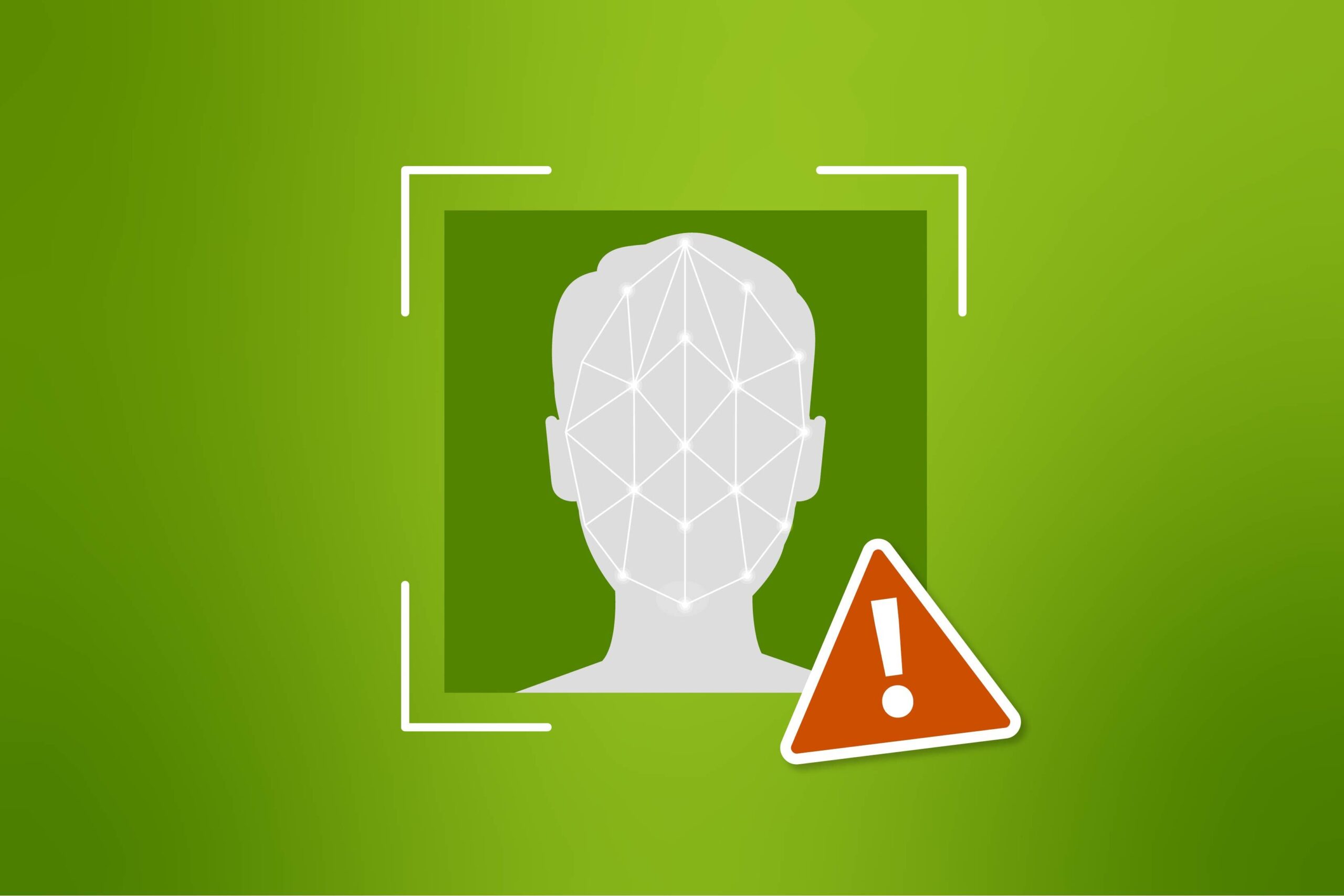 Illustration of a human head inside a scanning frame with...