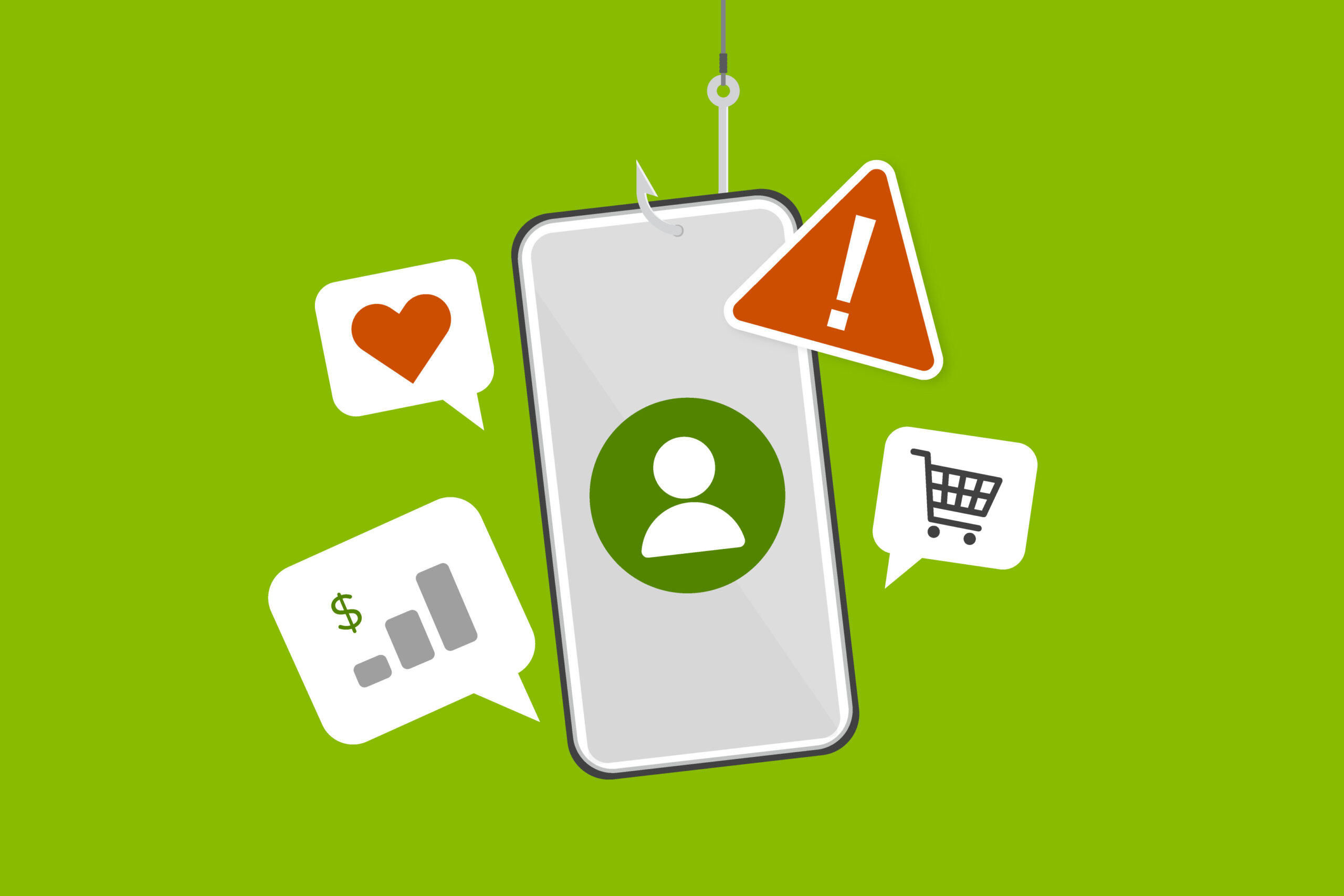 Illustration of a phone with an icon of a sample...
