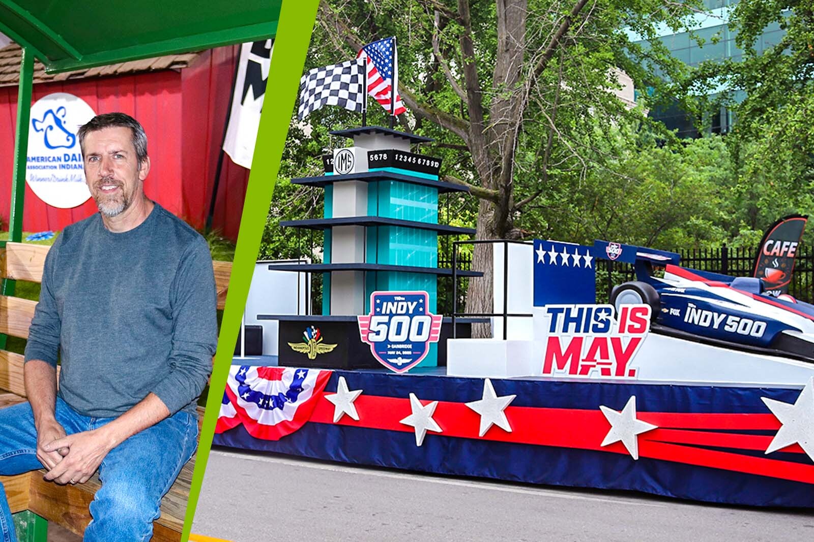 Tony Boyle and Indy 500 float.